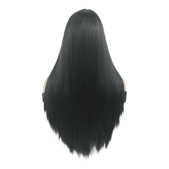 26 Inch Middle Part Long Straight Black Synthetic Wigs For Women - Picture 2 of 4
